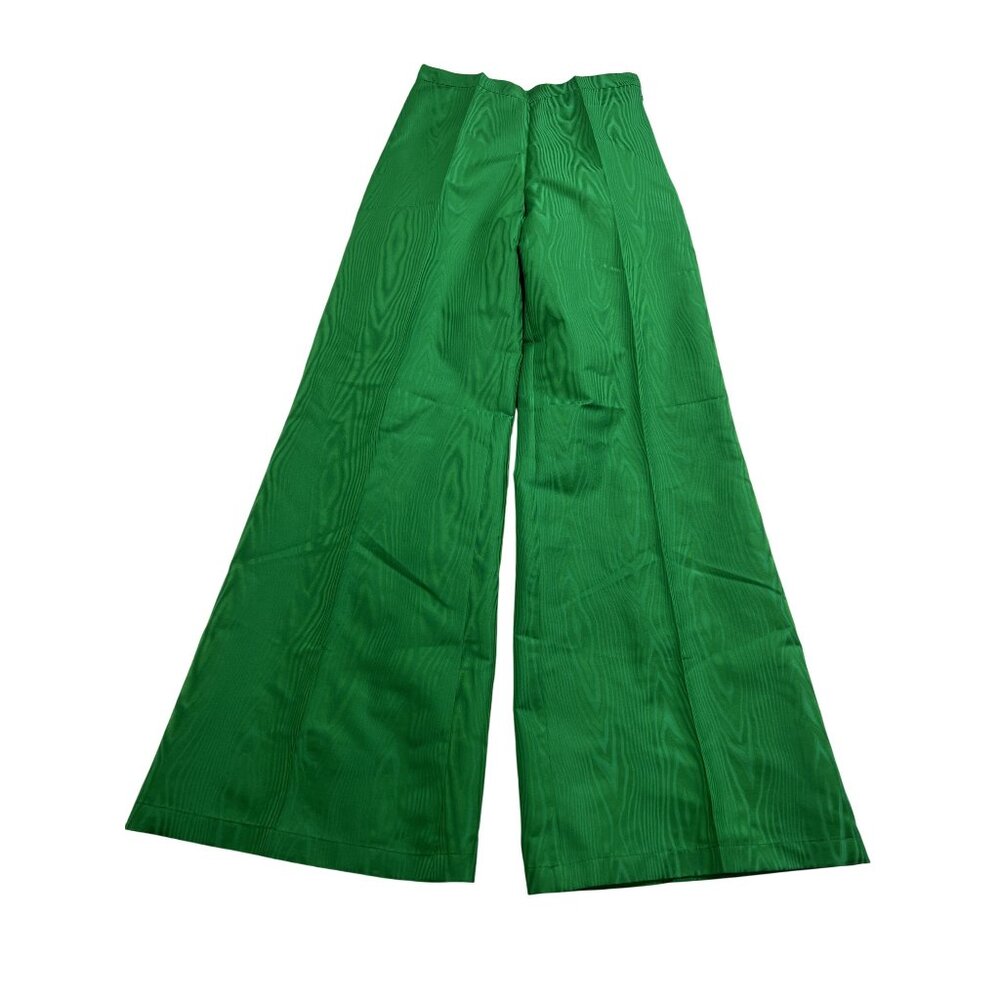 Green Wide-Leg Cropped Pants